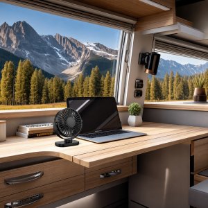 Wentylator Topk Wiatrak USB Cichy mini wentylator biurkowy chłodzenie TOPK K62C czarny 11