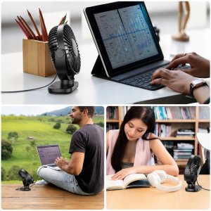Wentylator Topk Wiatrak USB Cichy mini wentylator biurkowy chłodzenie TOPK K62C czarny 10