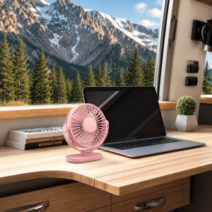 Wentylator Topk Wiatrak USB Cichy mini wentylator biurkowy chłodzenie TOPK K62C różowy 11