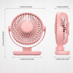 Wentylator Topk Wiatrak USB Cichy mini wentylator biurkowy chłodzenie TOPK K62C różowy 3