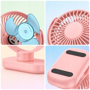 Wentylator Topk Wiatrak USB Cichy mini wentylator biurkowy chłodzenie TOPK K62C różowy 5