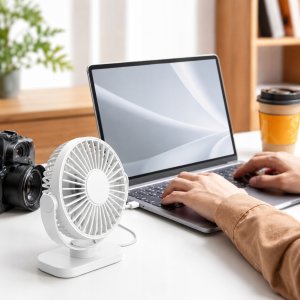 Wentylator Topk Wiatrak USB Cichy mini wentylator biurkowy chłodzenie TOPK K62C biały 10