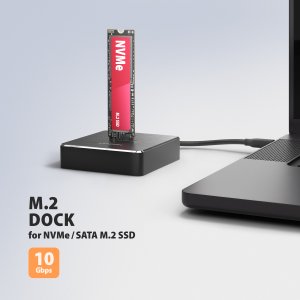 Stacja dokująca Digitus AXAGON stacja dokująca USB-C 10Gbps dla 1x dysku M.2 NVMe/SATA SSD (ADSA-M2C11) 2