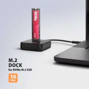 Stacja dokująca Axagon stacja dokująca USB-C 10Gbps dla 1x dysku M.2 NVME SSD (ADSA-M2C11L) 2
