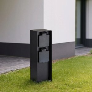 Solight Słupek ogrodowy IP44, aluminium, 2 gniazda, czarny (PG12B) 5