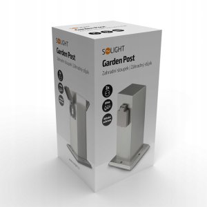 Solight Słupek ogrodowy IP44, stal nierdzewna, 2 gniazda, profil kwadratowy, srebrny (PG11) 6