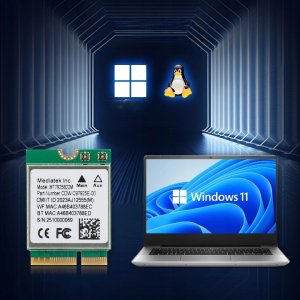 Kontroler Adaptec Karta sieciowa MT7925 WiFi 7 M.2 Bluetooth 5.4 AX BE 6.5Gbps Tri-Band 14