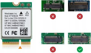 Kontroler Adaptec Karta sieciowa MT7925 WiFi 7 M.2 Bluetooth 5.4 AX BE 6.5Gbps Tri-Band 8