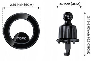 Topk Mocny uchwyt na telefon na magnes neodymowy holder do samochodu 4