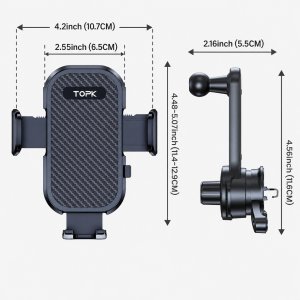 Topk Uniwersalny uchwyt do samochodu holder na telefon obracany obrotowy o 360 4