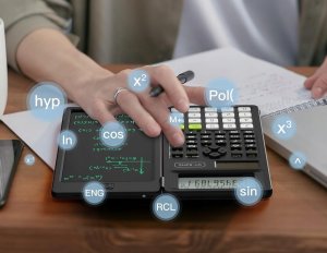 Kalkulator HKBD Kalkulator biurowy szkolny naukowy z notatnikiem notepad 2w1 rysik 7