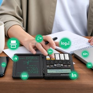 Kalkulator HKBD Naukowy kalkulator biurowy szkolny z notatnikiem notatnik notes 417 funkcji 5