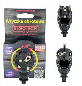 Hilark Wtyczka prdowa WT-07 16A ktowa obrotowa 360/45 z 3