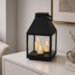 Saska Garden Latarnia lampion LED 25CM 3 świece Saska Gift & Decor 3