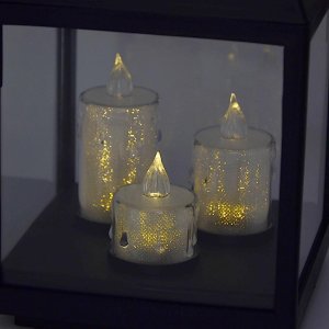 Saska Garden Latarnia lampion LED 25CM 3 świece Saska Gift & Decor 4