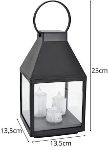 Saska Garden Latarnia lampion LED 25CM 3 świece Saska Gift & Decor 5