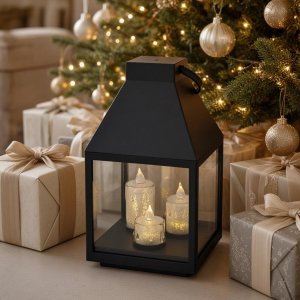 Saska Garden Latarnia lampion LED 25CM 3 świece Saska Gift & Decor 6