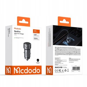 Ładowarka Mcdodo Szybka ładowarka samochodowa do telefonu laptopa tabletu USB-C 45W 12