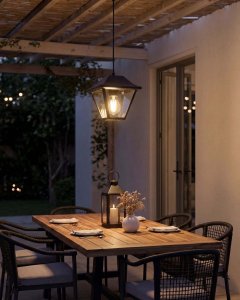 Lampa wisząca Beliani Ogrodowa RESAVE Metal Czarny 2