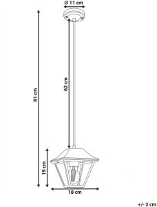 Lampa wisząca Beliani Ogrodowa RESAVE Metal Czarny 3