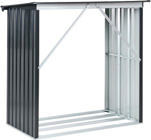 Drewutnia Beliani Ogrodowa SCHEGGINO 165 cm 89 cm Metal Grafitowy 7