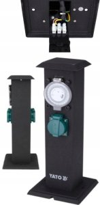 Yato Gniazdo ogrodowe słupek stalowy IP44 2*230V 3