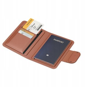 Mcdodo Etui na paszport dokumenty karty lokalizator GPS Apple Find My skóra 10