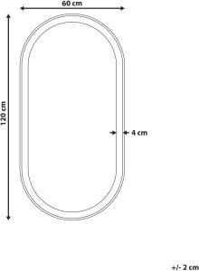 Lustro Beliani Łazienkowe LED CHIDDES 60 cm 120 cm Srebrny 3