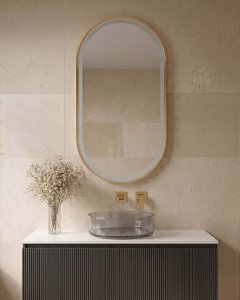 Lustro Beliani Łazienkowe LED CHIDDES 60 cm 120 cm Srebrny 4