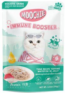 Moochie Immune Booster Tuna Recipe Topping White Fish In Jelly (Wzmacniająca odporność) 12x70g 3