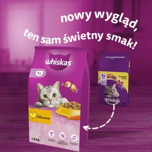 Whiskas Adult 3x1,4 kg - sucha karma dla dorosłego kota, z pysznym kurczakiem 3