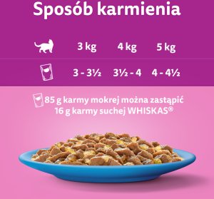 Whiskas Adult saszetki 80 x 85 g Rybne Przysmaki - mokra karma dla dorosłego kota, w galaretce (kawałki z: łososiem, tuńczykiem, dorszem, białą rybą) 5