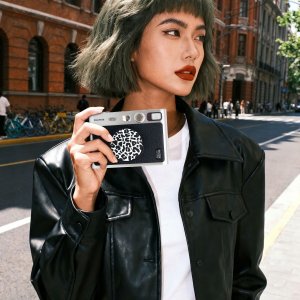 LoveInstant Naklejka dekoracyjna na dekielek do Fuji Fujifilm Instax Mini Evo / 3m / czarny – wzór Leopard (panterka) (SB11070) 3