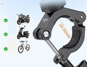 VRIG Uchwyt Na Kierownicę Rower Motocykl Hulajnoga 360 Do Gopro Sjcam Xiaomi Dji / Ac-94 / Sku: A0303 4