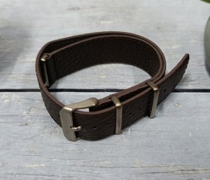 Orient Skórzany pasek do zegarka UL00N012G0 20 mm NATO brązowy 5