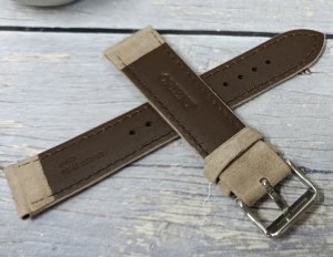 Orient Pasek do zegarka Bambino UL020017J0 20 mm beżowy zamszowy 4