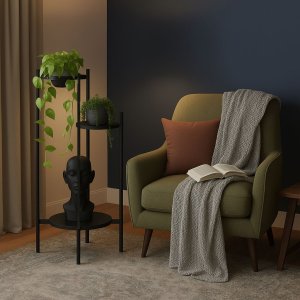 ModernHome Kwietnik stojący stojak na kwiaty ozdoby 3 poziomy czarny EDUKAMP (4858) 3