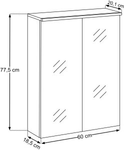Tectake Szafka z lustrem 60cm 2 drzwi z podświetleniem LED (green un 84-60-2d) 10