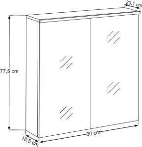 Tectake Szafka z lustrem 80cm 2 drzwi z podświetleniem LED (green un 84-80-2d) 11