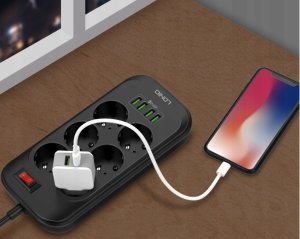 Listwa zasilająca LDNIO SE6403 6 Gniazd + 4x USB Przedłużacz (25247) 3