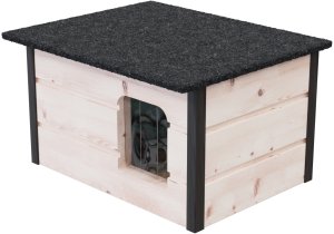 QLS Buda dla kota psa domek ocieplany budka drewniana biała 57x47 CM (09503) 3