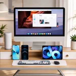 Klawiatura + mysz ELECTRONICA 4U Klawiatura bezprzewodowa i mysz (806) WiFi + Bluetooth 3 urządzenia biała 13
