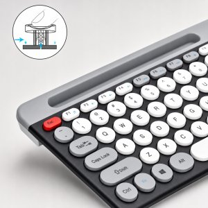 Klawiatura + mysz ELECTRONICA 4U Klawiatura bezprzewodowa i mysz (806) WiFi + Bluetooth 3 urządzenia biała 6