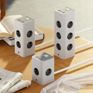 Listwa zasilająca ELECTRONICA 4U Listwa zasilająca 16w1 12 gniazd AC + 2x USB A + 2x USB C z włącznikiem 6