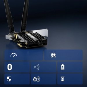 Karta sieciowa EDUP Karta sieciowa PCIe do komputera PC WiFi 7 Bluetooth 5.4 z Intel BE200 8
