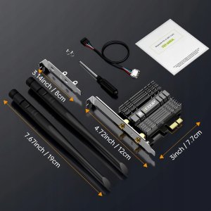 Karta sieciowa EDUP Karta sieciowa PCIe do komputera PC WiFi 7 Bluetooth 5.4 z Intel BE200 9