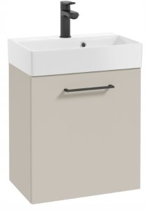 DomoDomo Szafka łazienkowa wisząca z umywalką 60x50cm Kaszmirowa, czarny uchwyt Elara 2