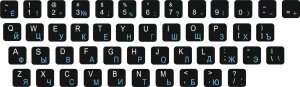 art. poleasingowy Panasonic CYRYLICA + QWERTY naklejki na klawiaturę 13x13 3