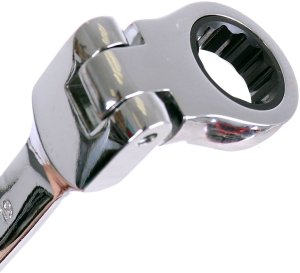 Standart Klucze E1613 płasko-oczkowe 12szt 8-19mm CRV z grzechotką i przegubem (5904422422301) 7