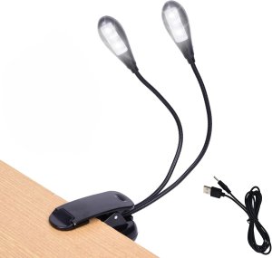 Lampka USB Bounn podwÃ³jna LED nocna z klipsem na ksiÄ Å¼kÄ USB czarna (JBL088) 2